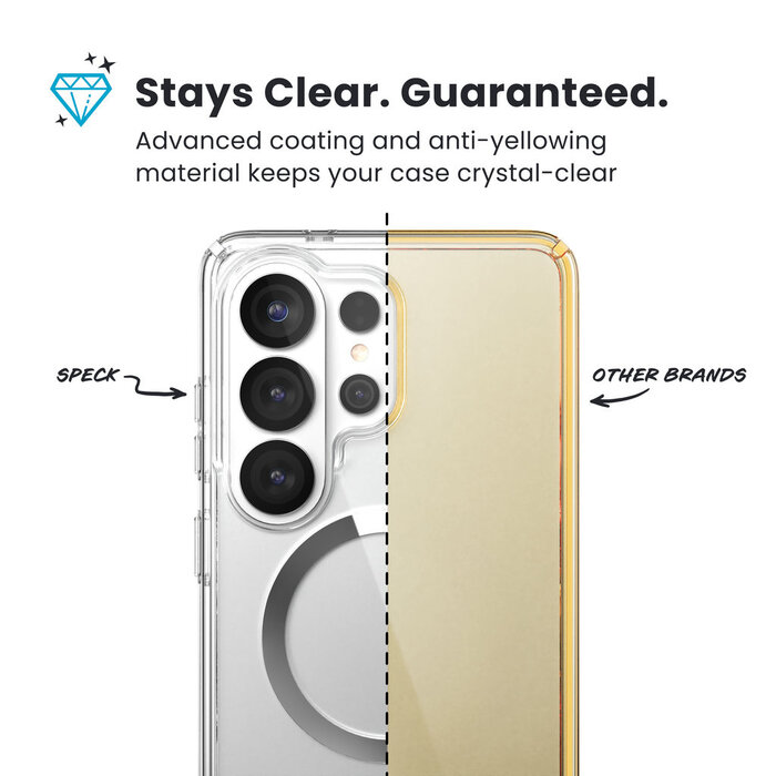 Speck Speck Presidio2 Clear MagSafe Hoesje voor Samsung Galaxy S26 Ultra - Transparant