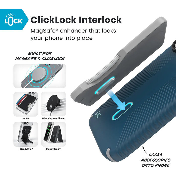 Speck Speck Presidio2 Grip + ClickLock Case Apple iPhone 17 Pro - Blauw