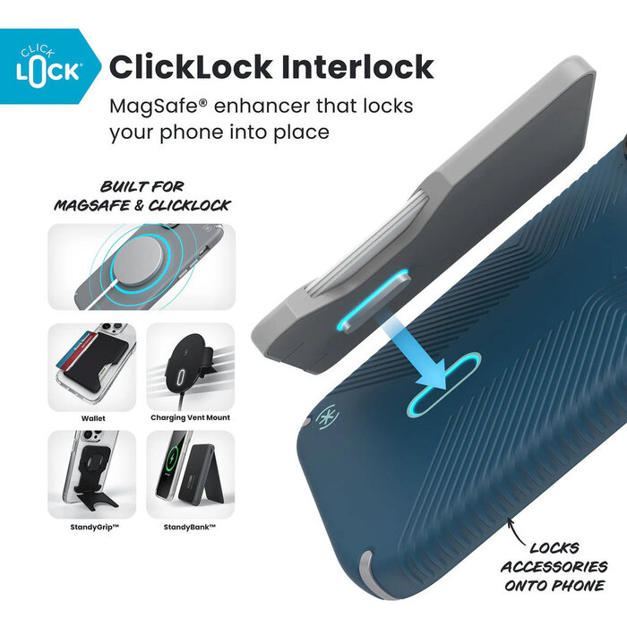 Speck Speck Presidio2 Grip ClickLock Hoesje iPhone 17 Pro Max - Blauw