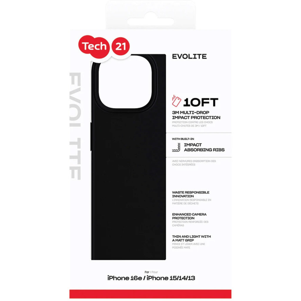 Tech21 Tech21 EvoLite MagSafe Hoesje iPhone 13 t/m 17e - Zwart