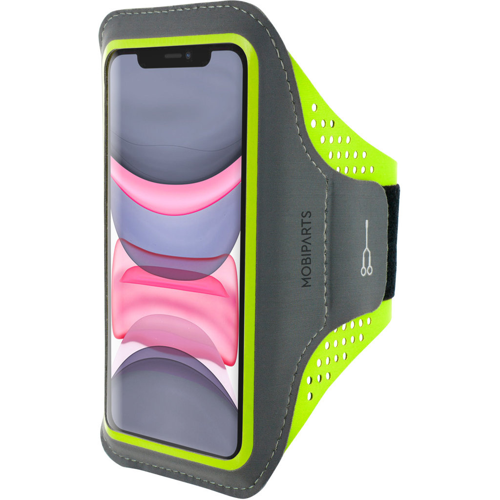 Mobiparts Mobiparts Comfort Fit Sport Armband voor iPhone 11 - Neon Groen