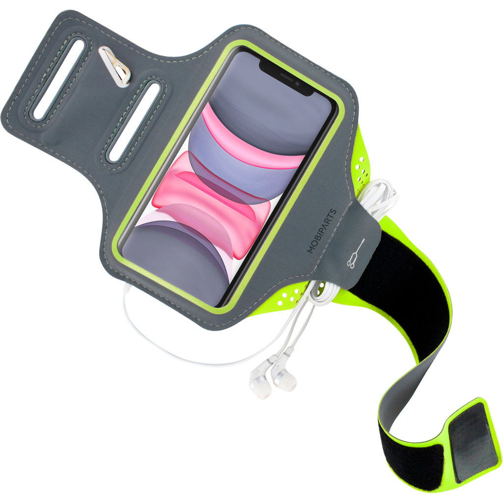 Mobiparts Mobiparts Comfort Fit Sport Armband voor iPhone 11 - Neon Groen