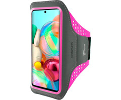Mobiparts Mobiparts Comfort Fit Sport Armband voor Samsung Galaxy A71 - Neon Roze