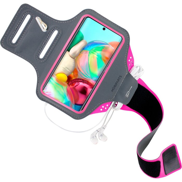 Mobiparts Mobiparts Comfort Fit Sport Armband Samsung Galaxy A71 (2020) Neon Pink