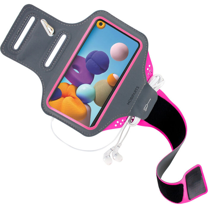 Mobiparts Mobiparts Comfort Fit Sport Armband voor Samsung Galaxy A21s - Neon Roze