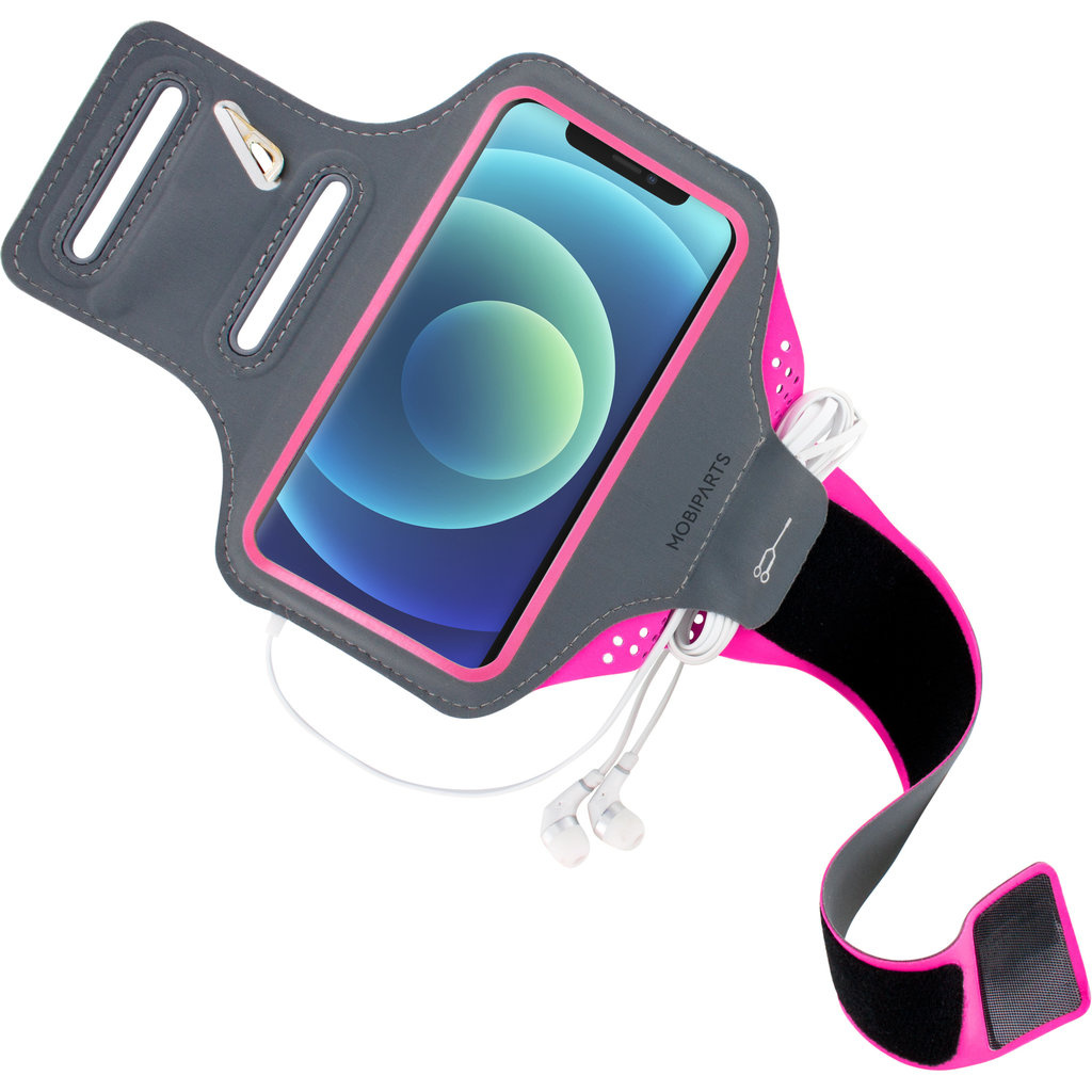 Mobiparts Mobiparts Comfort Fit Sport Armband voor Apple iPhone 12 Mini - Neonroze