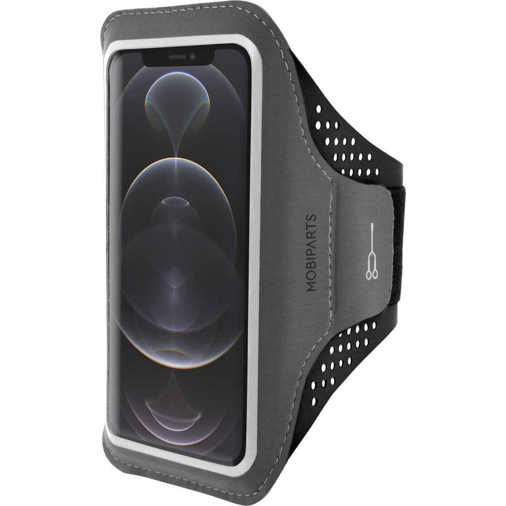 Mobiparts Mobiparts Comfort Fit Sport Armband voor iPhone 12 / 12 Pro - Zwart