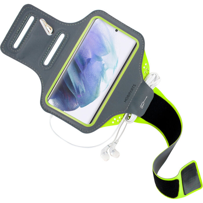 Mobiparts Mobiparts Comfort Fit Sport Armband voor Samsung Galaxy S21 - Neon Groen