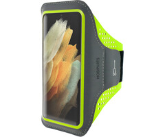 Mobiparts Mobiparts Comfort Fit Sportarmband voor Samsung Galaxy S21 Ultra - Neon Groen