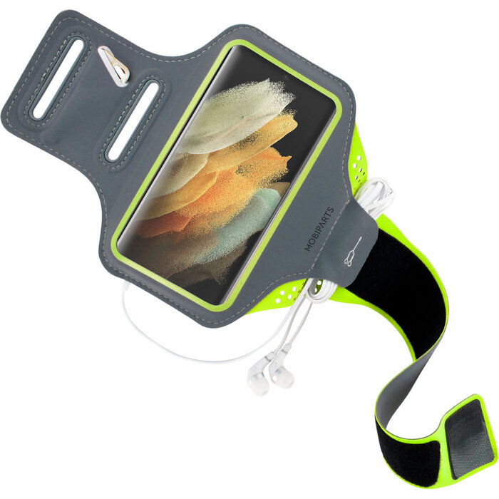 Mobiparts Mobiparts Comfort Fit Sport Armband Samsung Galaxy S21 Ultra Neon Green