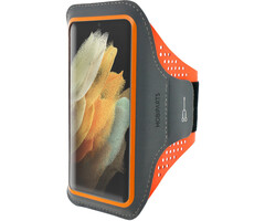 Mobiparts Mobiparts Comfort Fit Sport Armband voor Samsung Galaxy S21 Ultra - Neon Oranje