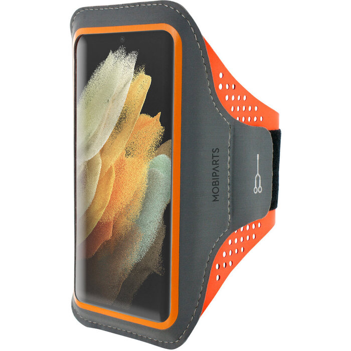 Mobiparts Mobiparts Comfort Fit Sport Armband Samsung Galaxy S21 Ultra Neon Orange