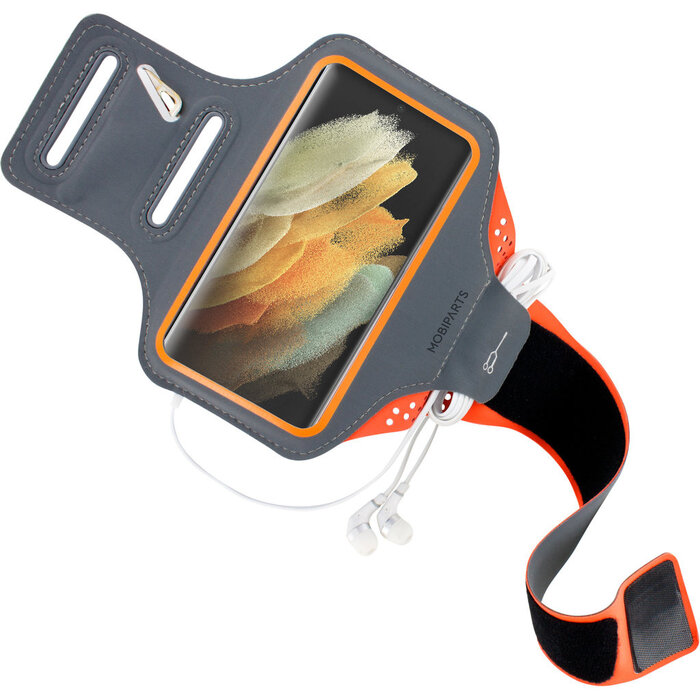 Mobiparts Mobiparts Comfort Fit Sport Armband Samsung Galaxy S21 Ultra Neon Orange