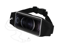 Mobiparts Mobiparts Comfort Fit Sportarmband voor iPhone 12 Pro Max - Zwart