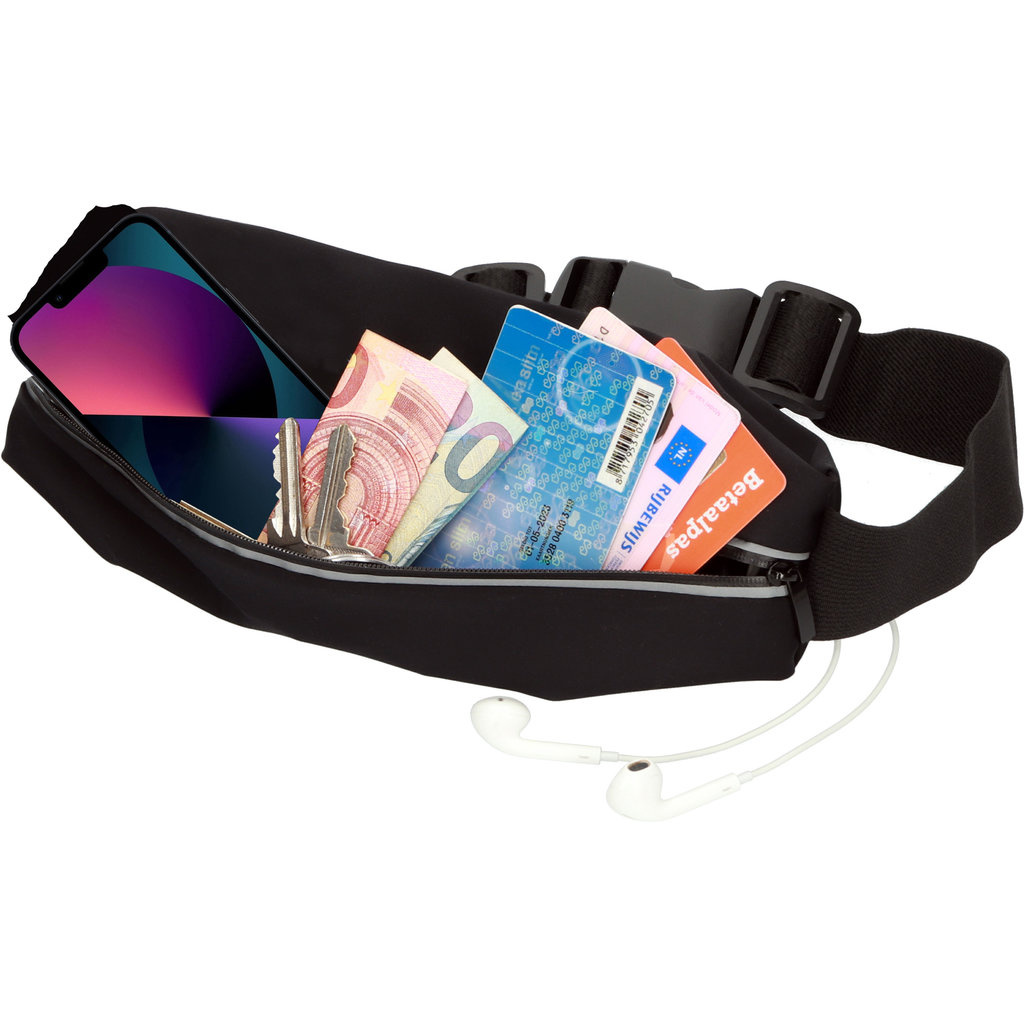 Mobiparts Mobiparts Comfort Fit Sportarmband voor iPhone 13 Mini - Zwart