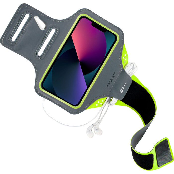Mobiparts Mobiparts Comfort Fit Sport Armband voor iPhone 13 Mini - Neon Groen