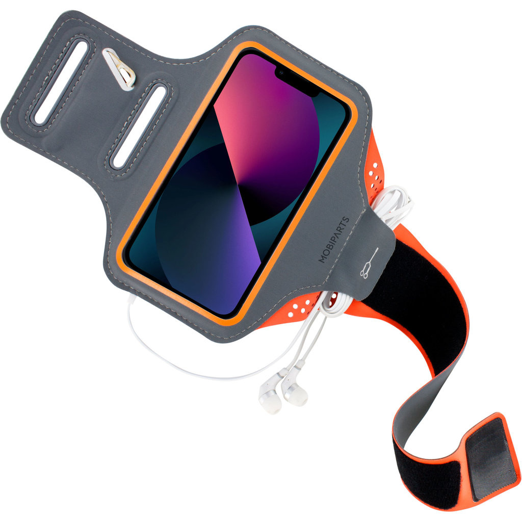 Mobiparts Mobiparts Comfort Fit Sport Armband iPhone 13 Mini Neon Oranje