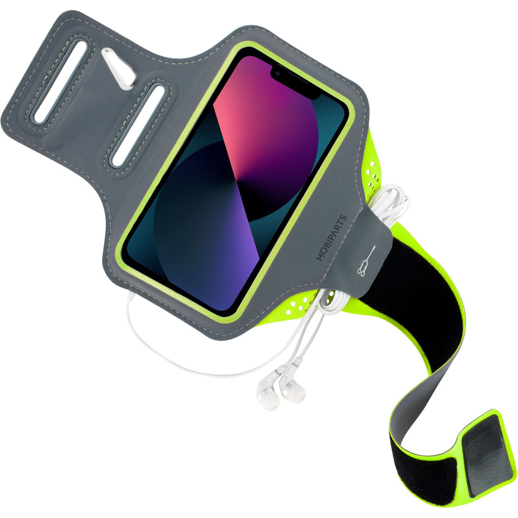 Mobiparts Mobiparts Comfort Fit Sport Armband voor iPhone 13 Pro - Neon Groen