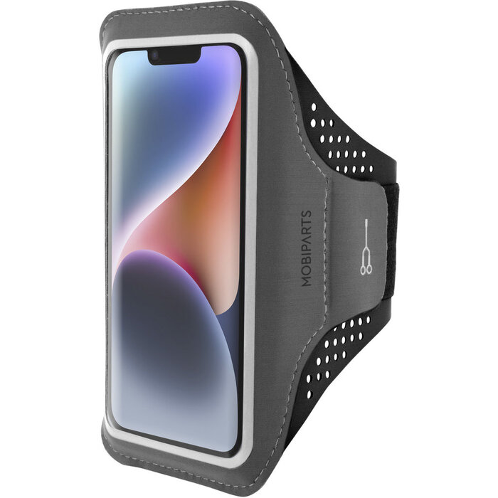 Mobiparts Mobiparts Comfort Fit Sport Armband voor iPhone 14 - Zwart