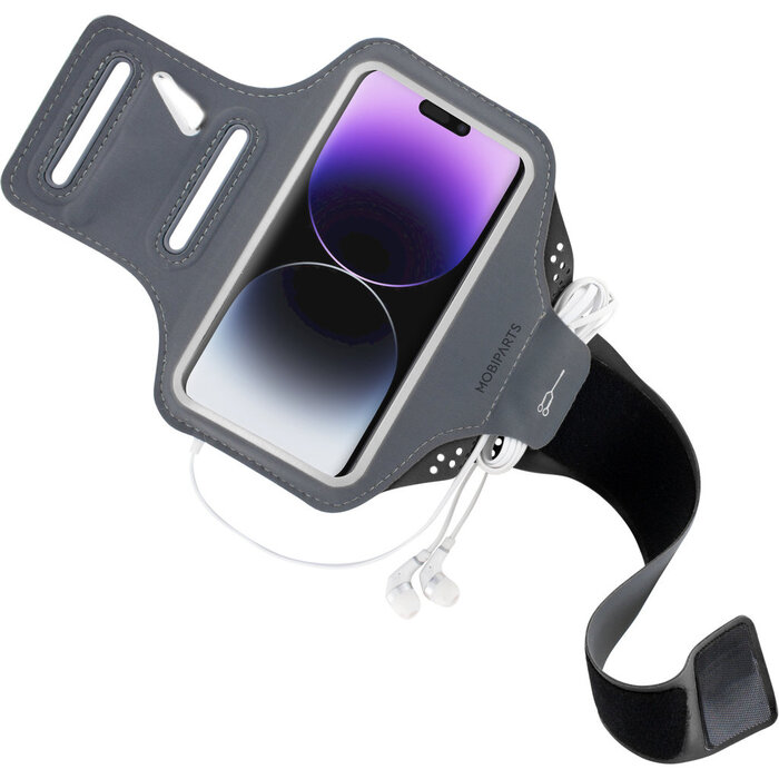 Mobiparts Mobiparts Comfort Fit Sport Armband voor iPhone 14 Pro - Zwart