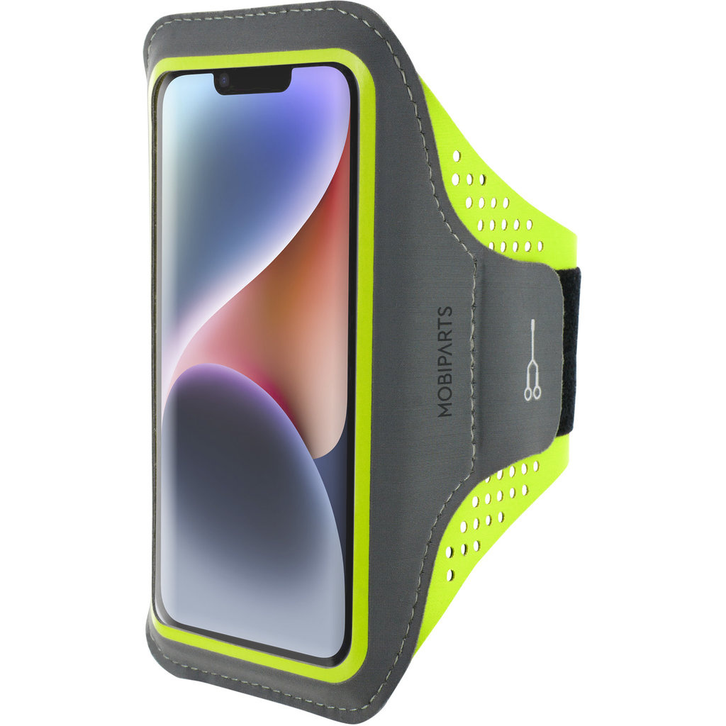 Mobiparts Mobiparts Comfort Fit Sport Armband voor iPhone 14 - Neon Groen