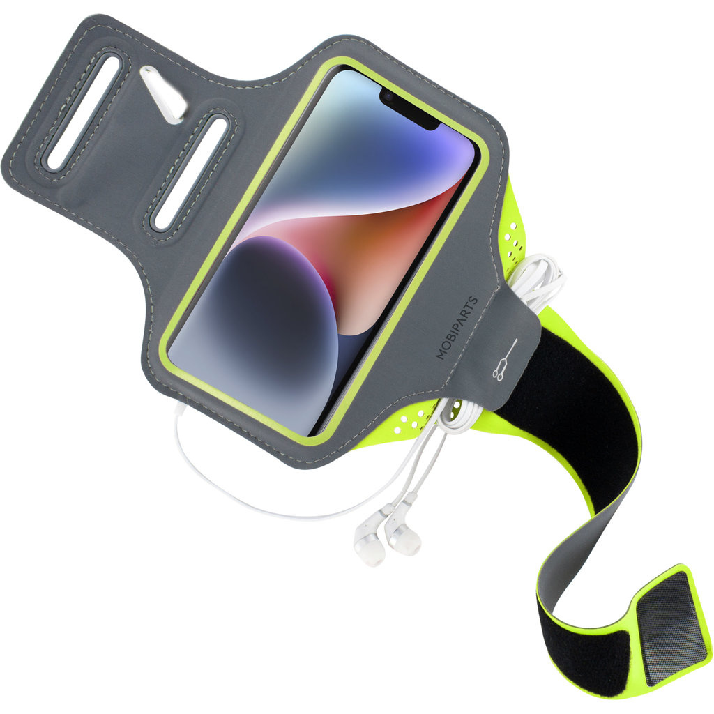 Mobiparts Mobiparts Comfort Fit Sport Armband voor iPhone 14 - Neon Groen