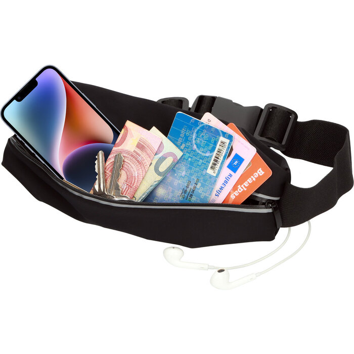 Mobiparts Mobiparts Comfort Fit Sportarmband voor iPhone 14 - Zwart