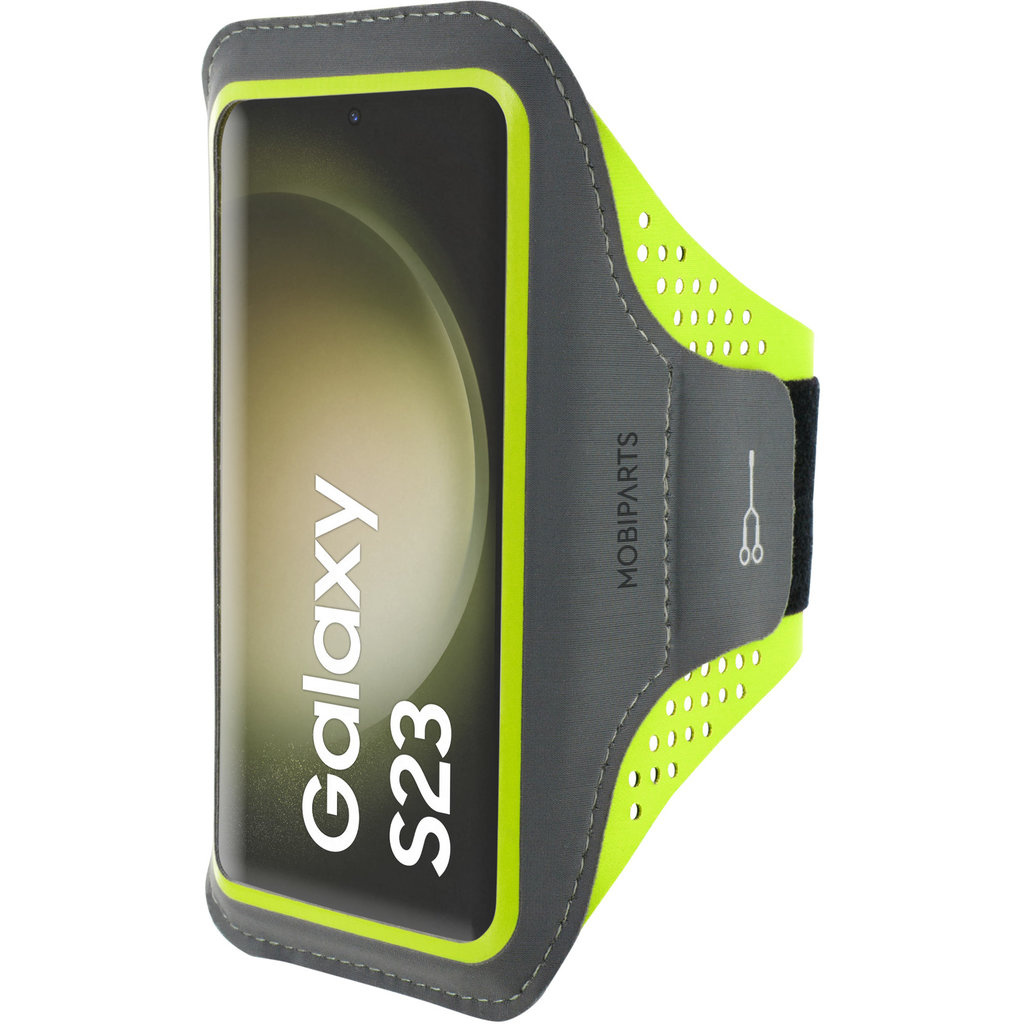 Mobiparts Mobiparts Comfort Fit Sportarmband voor Samsung Galaxy S23 - Neon Groen