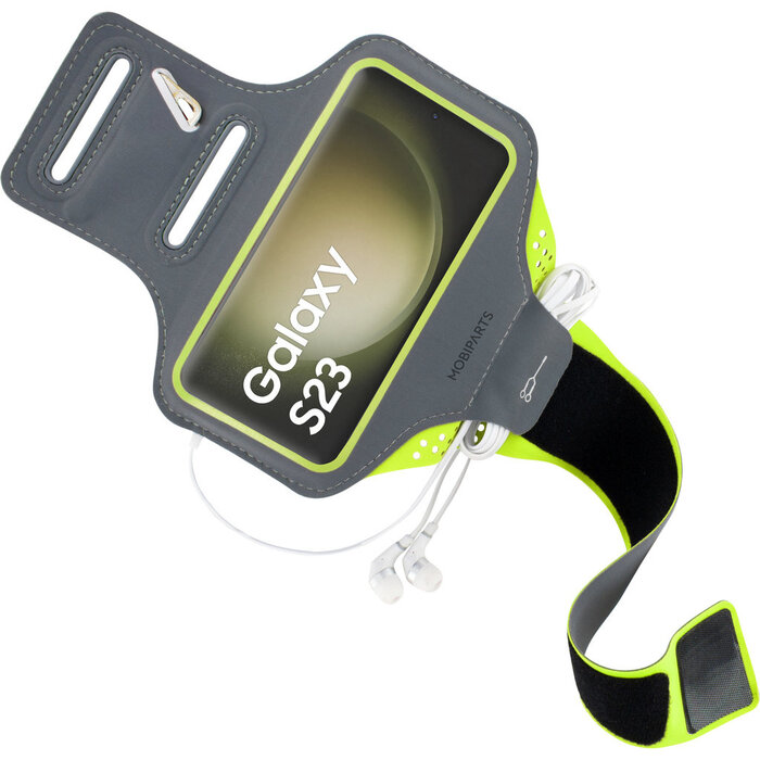 Mobiparts Mobiparts Comfort Fit Sportarmband voor Samsung Galaxy S23 - Neon Groen