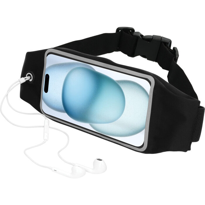 Mobiparts Mobiparts Comfort Fit Sportband voor Apple iPhone 15 - Zwart