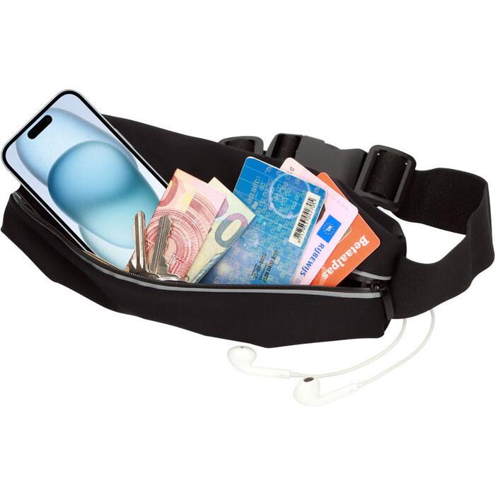 Mobiparts Mobiparts Comfort Fit Sportband voor Apple iPhone 15 - Zwart
