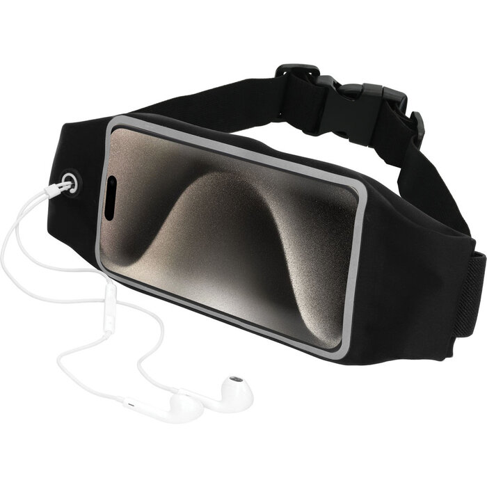Mobiparts Mobiparts Comfort Fit Sportarmband voor iPhone 15 Pro - Zwart