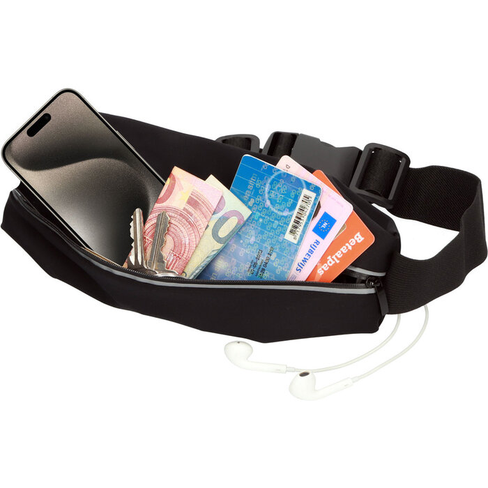 Mobiparts Mobiparts Comfort Fit Sportarmband voor iPhone 15 Pro - Zwart