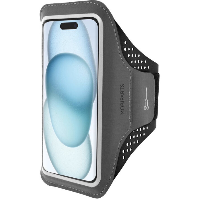 Mobiparts Mobiparts Comfort Fit Sport Armband voor iPhone 15 - Zwart