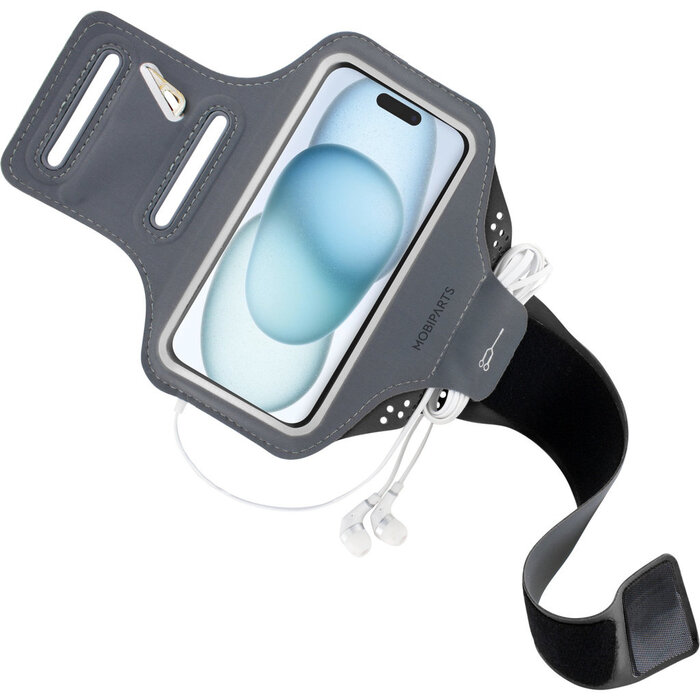 Mobiparts Mobiparts Comfort Fit Sport Armband voor iPhone 15 - Zwart