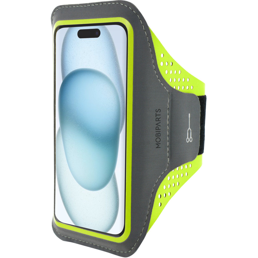Mobiparts Mobiparts Comfort Fit Sport Armband voor iPhone 15 - Neon Groen