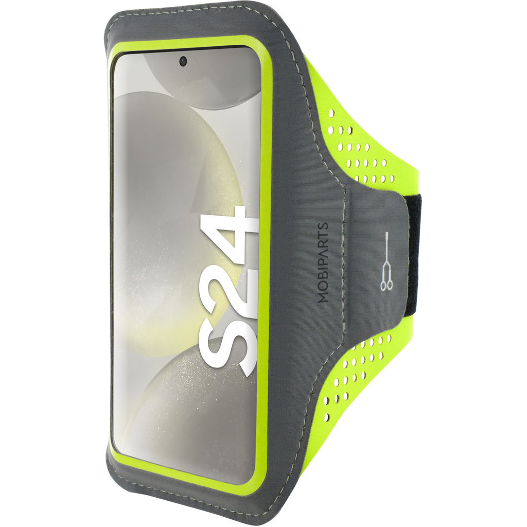 Mobiparts Mobiparts Comfort Fit Sport Armband voor Samsung Galaxy S24 - Neon Groen