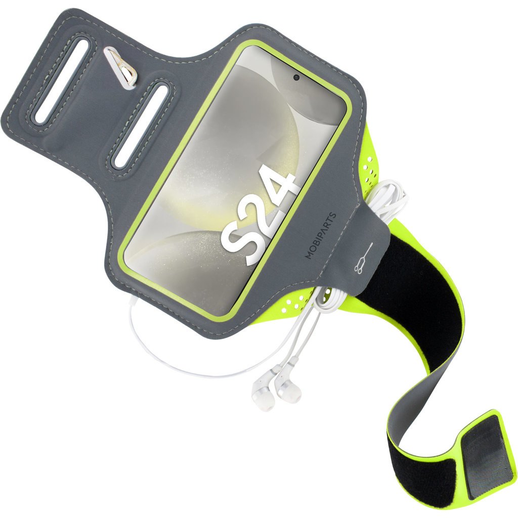 Mobiparts Mobiparts Comfort Fit Sport Armband voor Samsung Galaxy S24 - Neon Groen