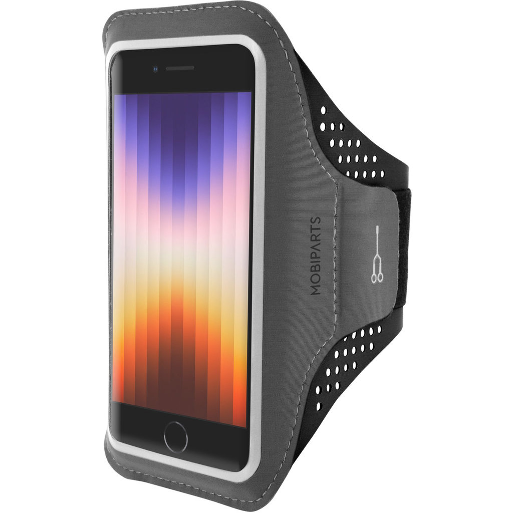 Mobiparts Mobiparts Comfort Fit Sportarmband voor iPhone SE / 8 / 7 / 6 - Zwart