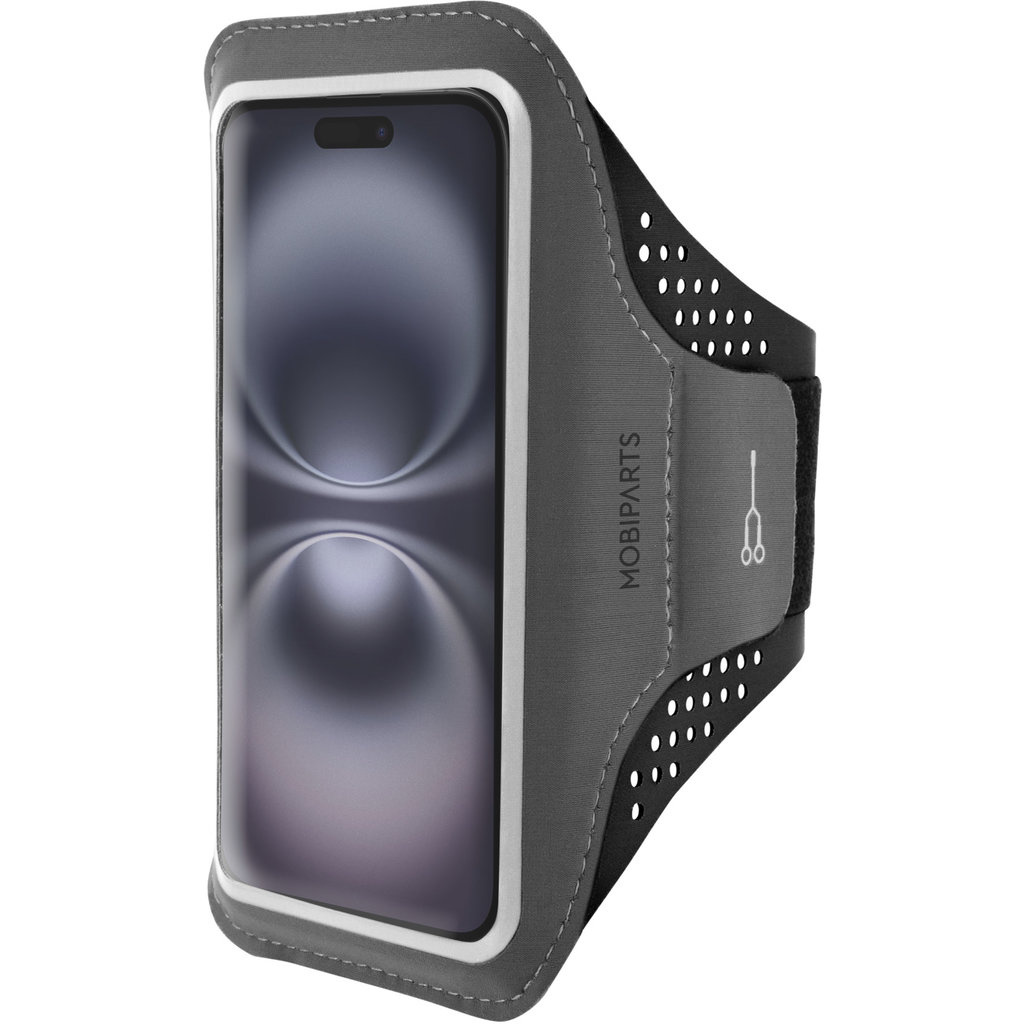 Mobiparts Mobiparts Comfort Fit Sport Armband voor iPhone 16 - Zwart
