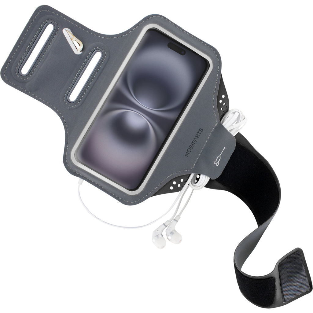 Mobiparts Mobiparts Comfort Fit Sport Armband voor iPhone 16 - Zwart