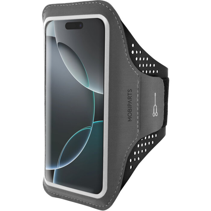 Mobiparts Mobiparts Comfort Fit Sport Armband voor Apple iPhone 16 Pro - Zwart