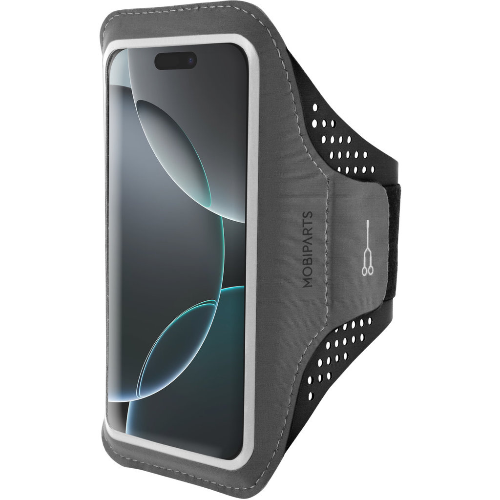Mobiparts Mobiparts Comfort Fit Sport Armband voor Apple iPhone 16 Pro - Zwart