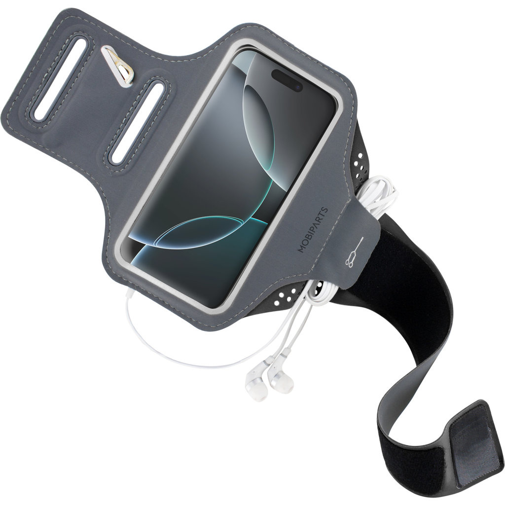 Mobiparts Mobiparts Comfort Fit Sport Armband voor Apple iPhone 16 Pro - Zwart
