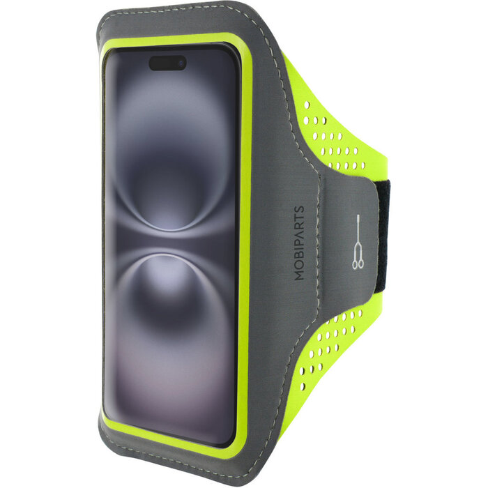 Mobiparts Mobiparts Comfort Fit Sport Armband voor iPhone 16 - Neon Groen