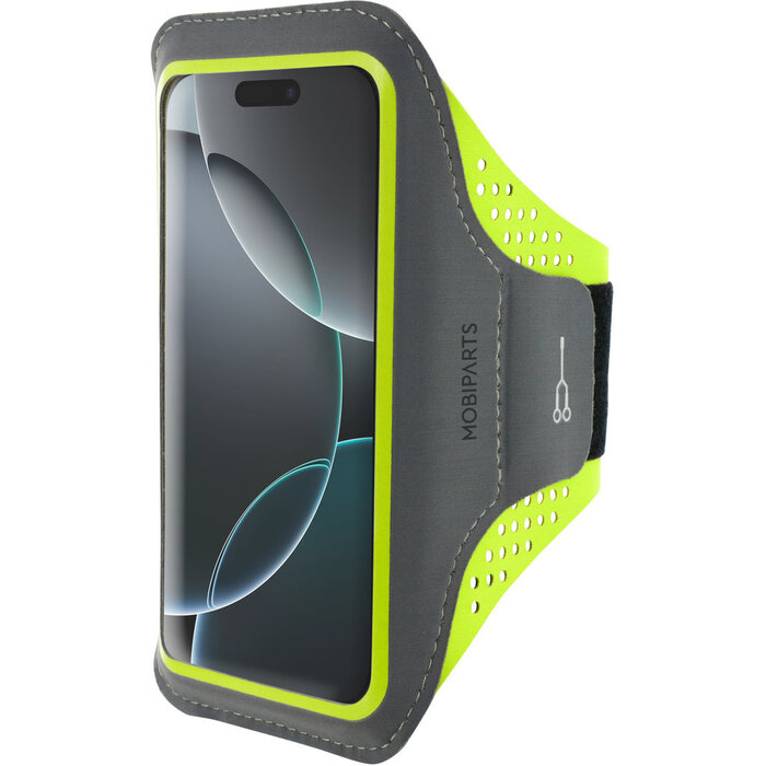 Mobiparts Mobiparts Comfort Fit Sport Armband Apple iPhone 16 Pro Neon Green