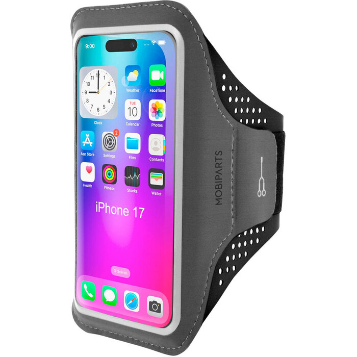 Mobiparts Mobiparts Comfort Fit Sport Armband voor Apple iPhone 17 - Zwart