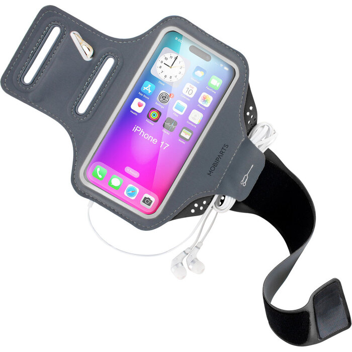 Mobiparts Mobiparts Comfort Fit Sport Armband voor Apple iPhone 17 - Zwart