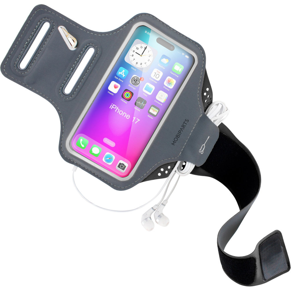 Mobiparts Mobiparts Comfort Fit Sport Armband voor Apple iPhone 17 - Zwart