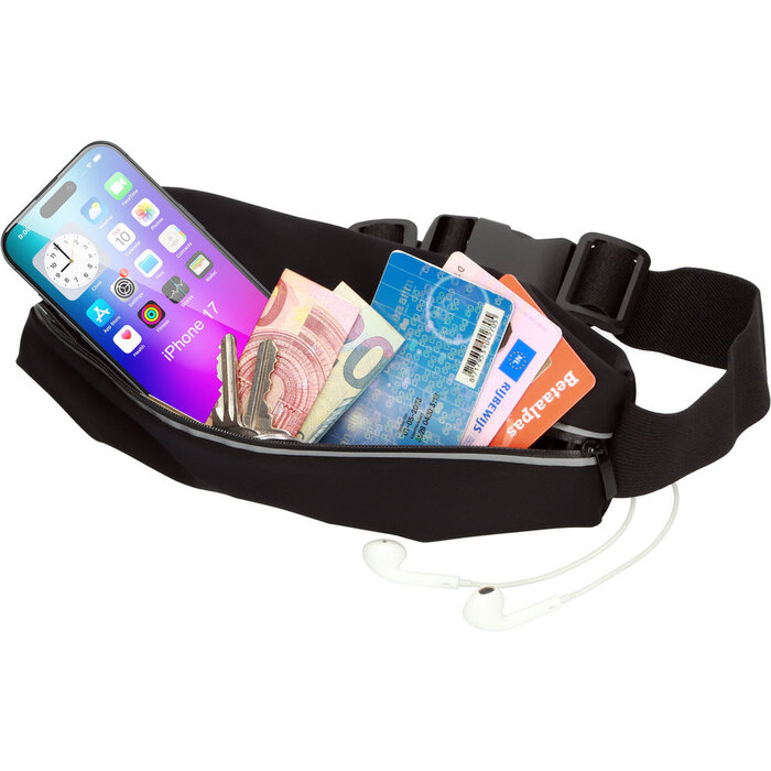 Mobiparts Mobiparts Comfort Fit Sportband voor Apple iPhone 17 - Zwart